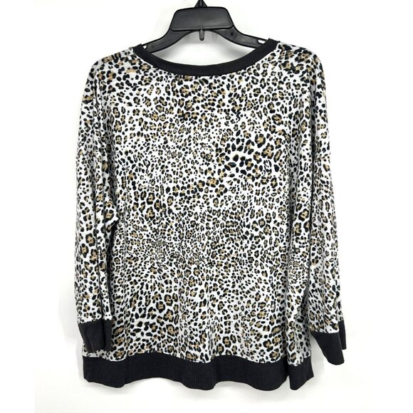 Secret Treasures Pajama Set Leopard Print Long Sleeve Jogger Top - Picture 12 of 14